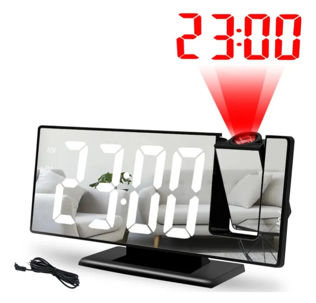 Reloj Despertador Digital Proyección Con Radio Y Proyector MOD DS-3718LW