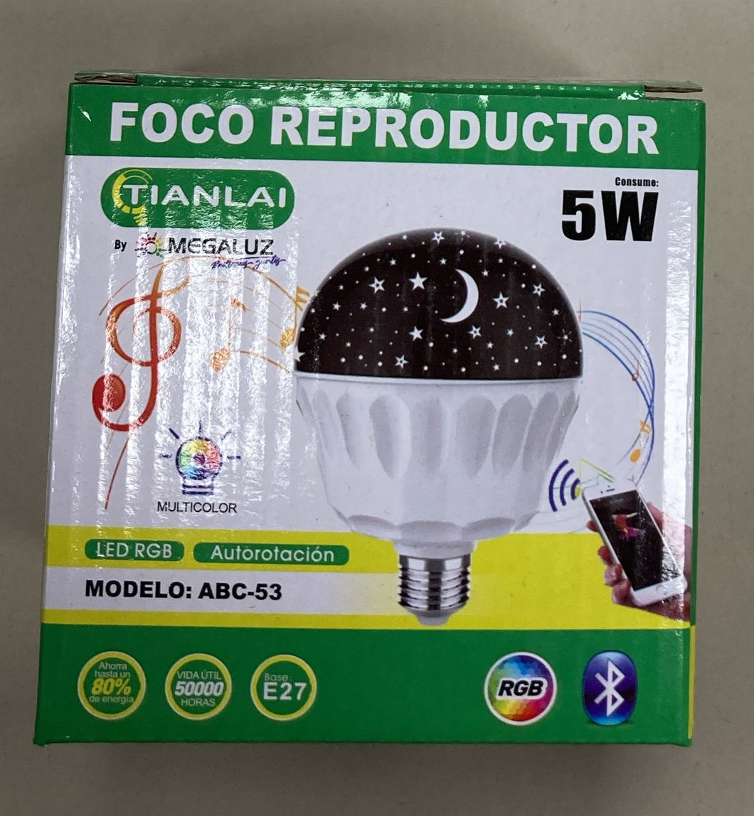 Foco bocina de bluetooth multicolor MOD BL-039