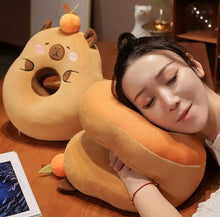 Cargar imagen en el visor de la galería, Almohada de felpa para dormir de Capybara, cojín de dibujos animados para silla de oficina, respaldo de cintura, sofá, regalos de decoración del hogar MOD 2503
