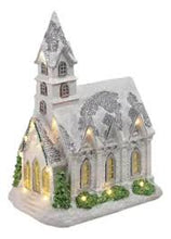 Cargar imagen en el visor de la galería, Villa navideña iglesia con luz y musical MOD Y307
