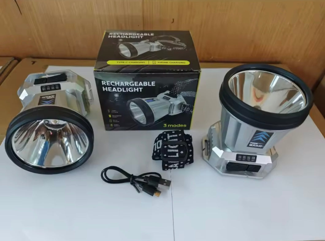 Linterna frontal de pesca LED superbrillante, Linterna frontal recargable, Larga duración, Con intelligen, Adecuada para aventura, Outdoor, Senderismo MOD KT-8819