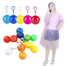 Cargar imagen en el visor de la galería, Impermeable desechable portátil para adultos, llavero con bola de compresión, Bola de bolsillo, Poncho para viajes al aire libre, equipo de Camping, novedad!! MOD IMPERMEABLE ESFERA
