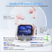 Cargar imagen en el visor de la galería, Audífonos Inalámbricos Bluetooth 5.4 Tws Con Pantalla Táctil Color AIRMAX con app para traductor en tiempo real mas de 200 idiomas MOD AIR MAX TRADUCTOR
