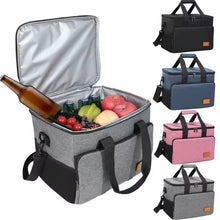 Cargar imagen en el visor de la galería, Bolsa térmica plegable de gran capacidad de 35L, bolsa de almuerzo para Picnic aislada, bolsa de refrigeración para viajes al aire libre, Camping
