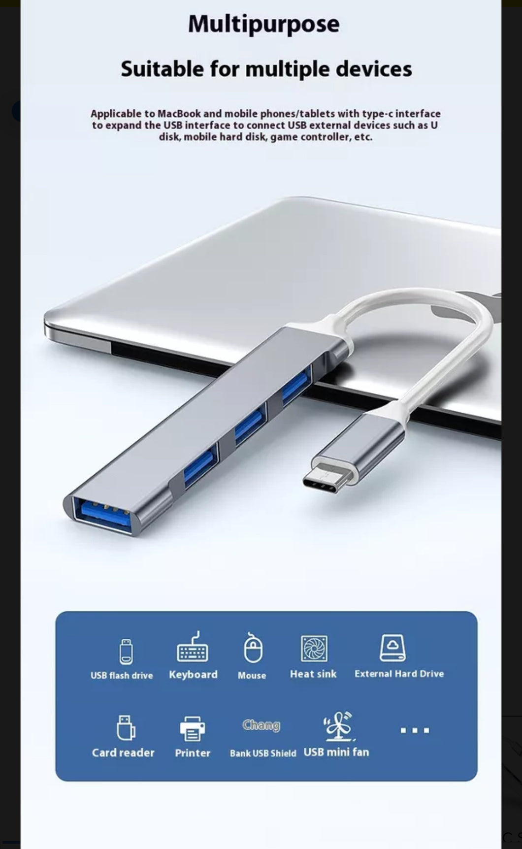Adaptador Usb C Lightning Splitter Hub 4 En 1 De Usb A Tipo MOD BYL-2010