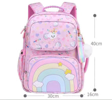 Cargar imagen en el visor de la galería, Mochila escolar de colores para niñas, morral escolar de princesa, resistente al agua MOD 2462
