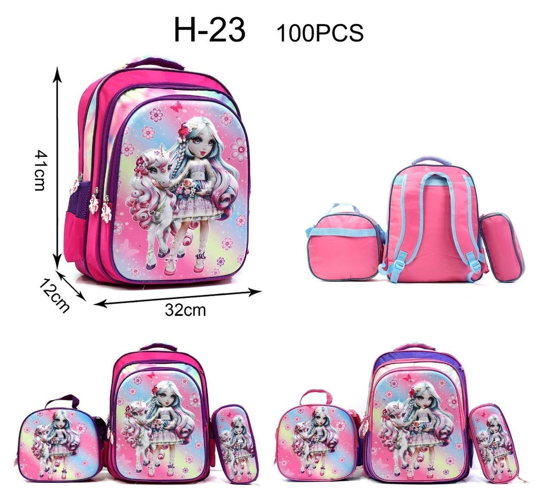 Mochila combo juego de 3 piezas para primaria NIÑA