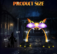 Cargar imagen en el visor de la galería, Arco inflable de gato decoración con luz para Halloween MOD 96924
