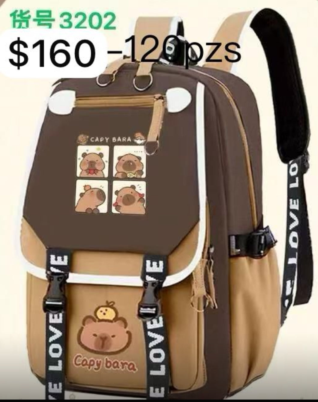 Mochila escolar CAPYBARA MOD 3202