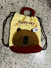 Cargar imagen en el visor de la galería, Mochila de dibujos animados capybara para niña, bolsa con cordón de Anime, gran capacidad, lona resistente MOD M02083
