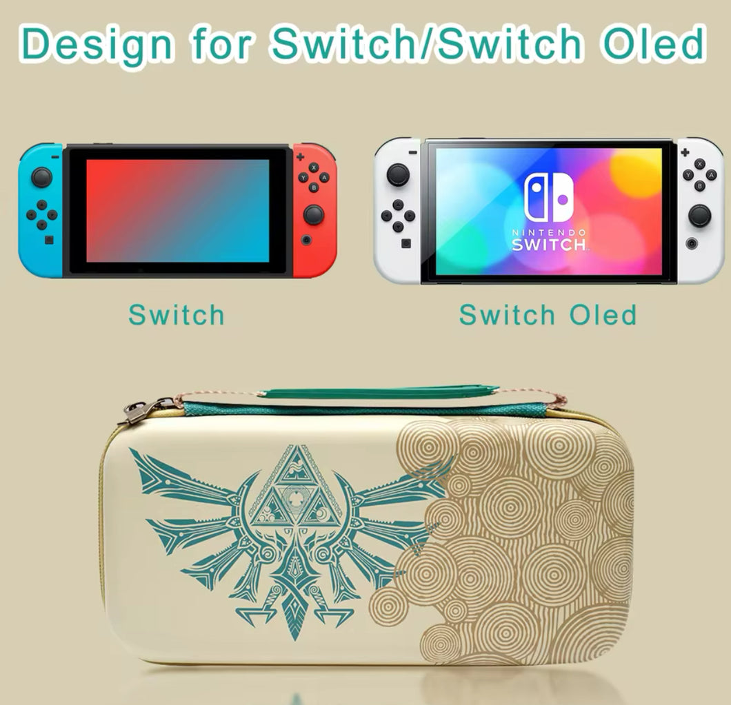Funda portátil para Nintendo Switch/NS OLED EVA, bolsa de almacenamiento para consola NS Switch, bolsa portátil de viaje y accesorios de juego MOD BEIGE ZELDA