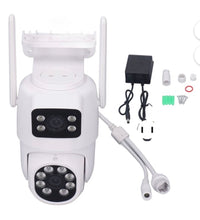 Cargar imagen en el visor de la galería, Cámara de Seguridad de Doble Lente 3MP Detección de Movimiento Cámara WiFi con Control Remoto para el Hogar IP66
