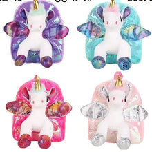 Cargar imagen en el visor de la galería, Mochila unicornio de lentejuela con luz MOD XZ-40
