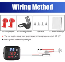 Cargar imagen en el visor de la galería, Indicador de temperatura de agua para motocicleta, indicador de accesorios para HONDA SUZUKI, indicador de temperatura, cargador de teléfono USB Universal MOD RS-GRL-12017BU-R
