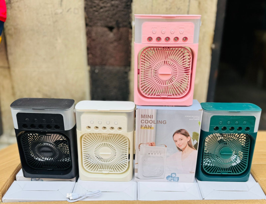 Ventilador 3 en 1 para el hogar, Enfriador de aire pequeño con luz LED nocturna, Humidificador portátil, ventilador de ajuste de aire para oficina y hogar, portatil MOD XY-01