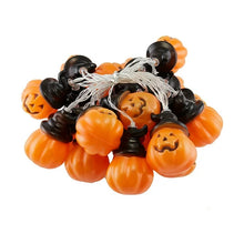 Cargar imagen en el visor de la galería, Guirnalda de luces LED con forma de calabaza para Halloween, accesorios de decoración, farol de calabaza luces de vestir (batería de 3 metros, 20 luces con función de flash)  MOD ACC2363C
