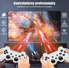 Cargar imagen en el visor de la galería, Proyector 4k Con Consola De Juegos más 5000 juegos y dos controles Inalámbrico 64g Hdmi y app TV 2.4g MOD X10
