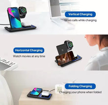 Cargar imagen en el visor de la galería, Cargador inalámbrico rápido LED de 30W, estación de carga plegable 3 en 1 para iPhone 16, 15, 14, 13, 12, 11, Apple Watch 9, 8, 7, 6, 5, Airpods Pro/3 MOD CHARGER 3
