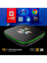 Cargar imagen en el visor de la galería, Convertidor Smart Tv Box, Tv &amp; Game Incluye 2 Controles MOD TVGAME
