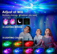 Cargar imagen en el visor de la galería, Proyector de luz LED de estrella de astronauta con Bluetooth, luz nocturna de ambiente para dormitorio, Aurora, Luna, nebulosa, galaxia, iluminación para niños MOD ZE-1642

