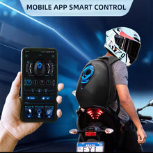 Cargar imagen en el visor de la galería, mochila de motociclista para casco de motocicleta, Control por aplicación Bluetooth, carcasa dura impermeable para casco de moto MOD HY-1
