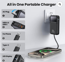 Cargar imagen en el visor de la galería, 10000 mAh Power Bank, Cargador portátil de Banco de energía con Enchufe de Carga, con Dos Cables de Carga MOD FM-000387
