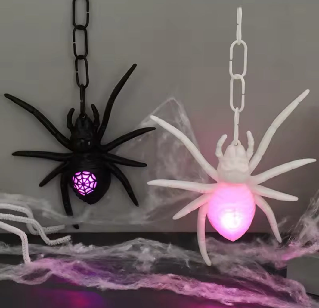 Luz de araña LED para niños, arañas de imitación de Terror divertido, adorno colgante paquete de 12 arañas MOD 686189