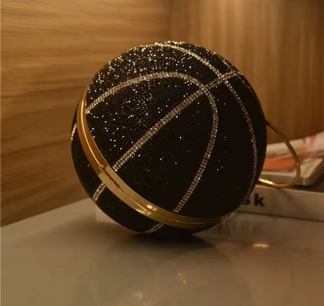 Bolso de mano con diseño de bola de diamante de basquetbol para mujer, bolsa de mano de lujo para fiesta, con cadena de hombro, de baloncesto BRILLANTE G