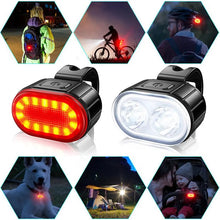 Cargar imagen en el visor de la galería, Luz LED de advertencia para bicicleta de montaña, Faro de bicicleta, lámpara luminosa, equipo de equitación nocturna, resistente al agua MOD ZE2296
