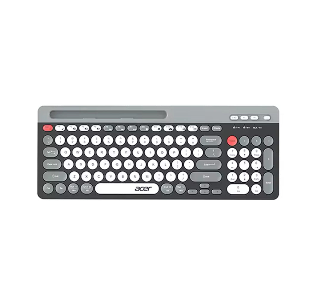 Juego de teclado inalámbrico con Bluetooth 2,4G, vintage gaming conexión de modo Dual, teclas redondas Vintage, 100, 1000, 1200, 1600 DPI MOD QK8066