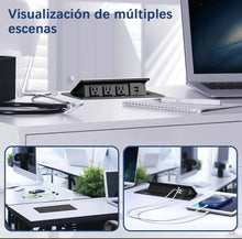 Cargar imagen en el visor de la galería, Enchufe Escritorio Embebido Placa Multi Contactos 3 Y 2 Usb MOD 2024135933
