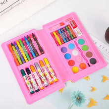 Cargar imagen en el visor de la galería, Juego de pinceles de acuarela para niños, caja de regalo de papelería, lápiz de dibujo de crayón, juego de bolígrafos de color, 42 piezas
