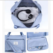 Cargar imagen en el visor de la galería, Bolso de viaje de tela Oxford para mujer, maleta de viaje de hombro informal, a la moda y escalable, bolsas de Yoga impermeables de gran capacidad MOD 2022-15
