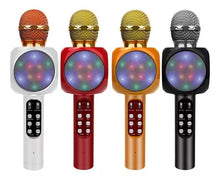 Cargar imagen en el visor de la galería, Micrófono/altavoz Bluetooth inalámbrico para karaoke, USB, LED rojo MOD WS-1816
