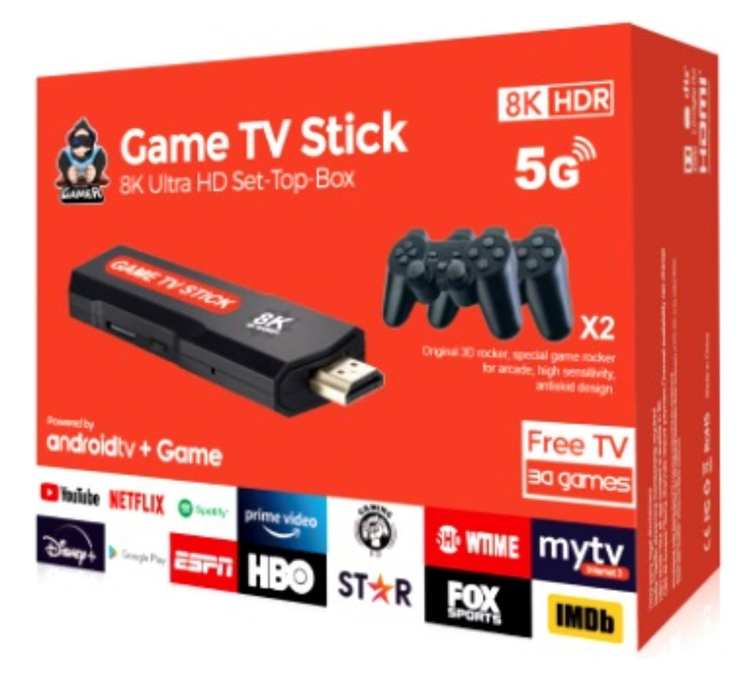 Tv Stick 8k  Game ,ultra Hd Set Top Box TV CANALES GRATIS ABIERTOS películas de las plataformas y series gratis y con juegos MOD