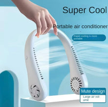 Cargar imagen en el visor de la galería, Mini ventilador portátil para colgar en el cuello, sin aspas, cinturón, ángulo ajustable, carga USB
