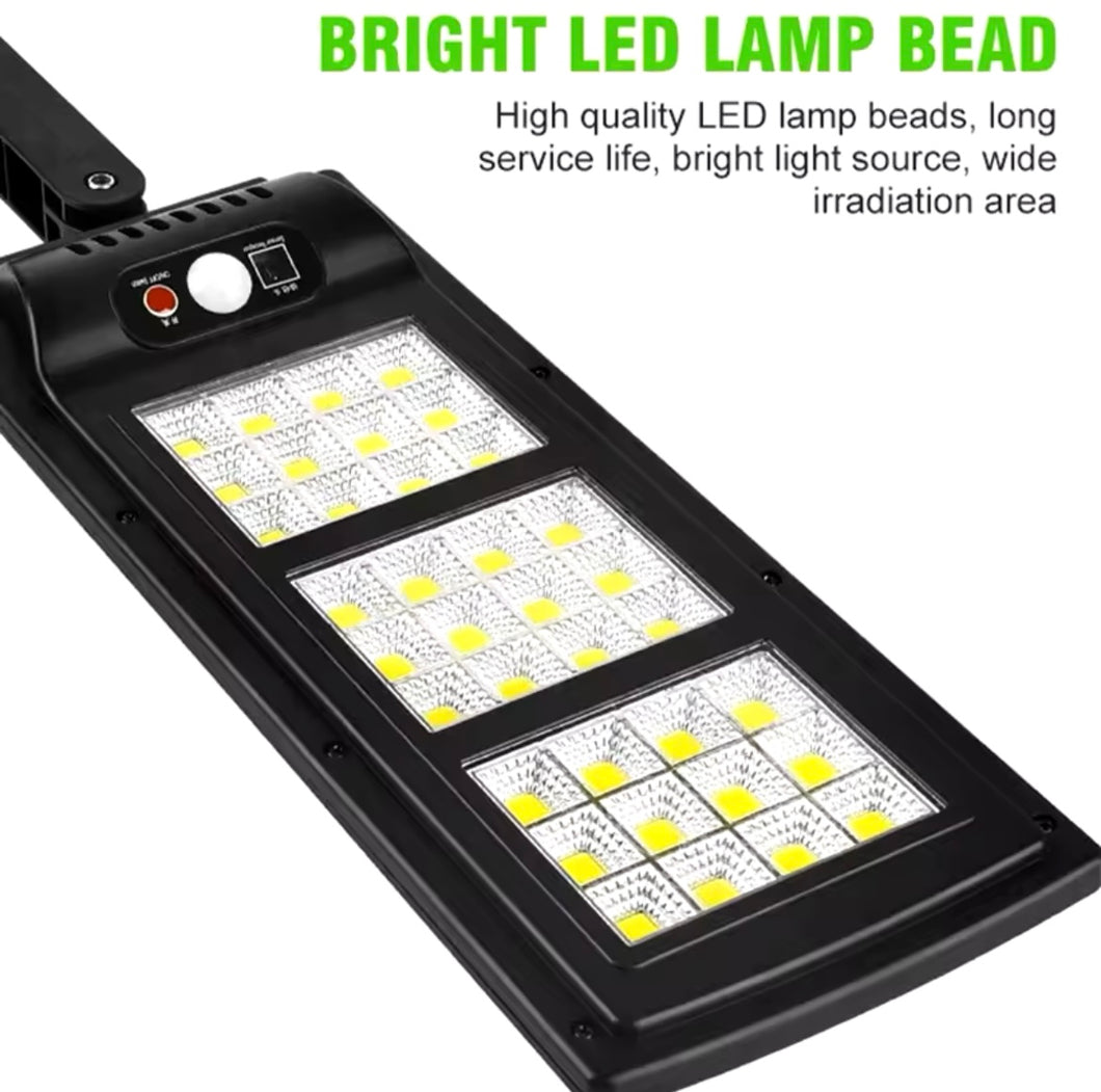 Luz Solar 128 COB para exteriores, farola impermeable con Sensor infrarrojo, Sensor de movimiento, luz con Control remoto inteligente.  W755-3
