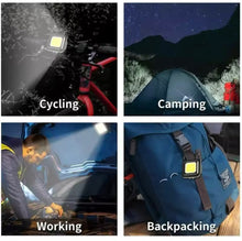 Cargar imagen en el visor de la galería, LLavero de Luz Portátil, minilinterna multifuncional para acampar, recargable por USB, LED brillante COB, linterna de bolsillo MOD ZE-2171
