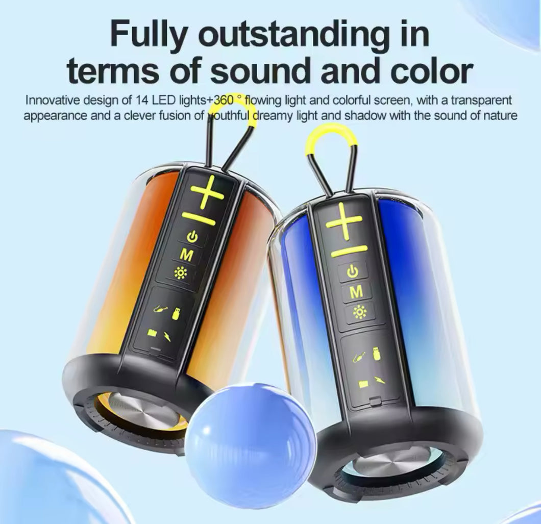 Altavoz portátil inalámbrico con Bluetooth V5.3, dispositivo con luces RGB, sonido Hi-Fi, MOD TN-385