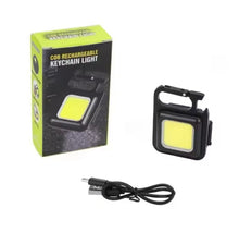 Cargar imagen en el visor de la galería, LLavero de Luz Portátil, minilinterna multifuncional para acampar, recargable por USB, LED brillante COB, linterna de bolsillo MOD ZE-2171
