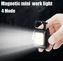 Cargar imagen en el visor de la galería, LLavero de Luz Portátil, minilinterna multifuncional para acampar, recargable por USB, LED brillante COB, linterna de bolsillo MOD ZE-2171
