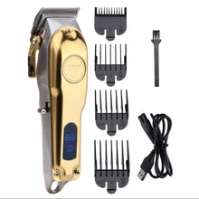Cargar imagen en el visor de la galería, Hiena-cortadora de pelo profesional ZE-3006 para hombres, Kit de corte de pelo inalámbrico, recargable, con pantalla LED
