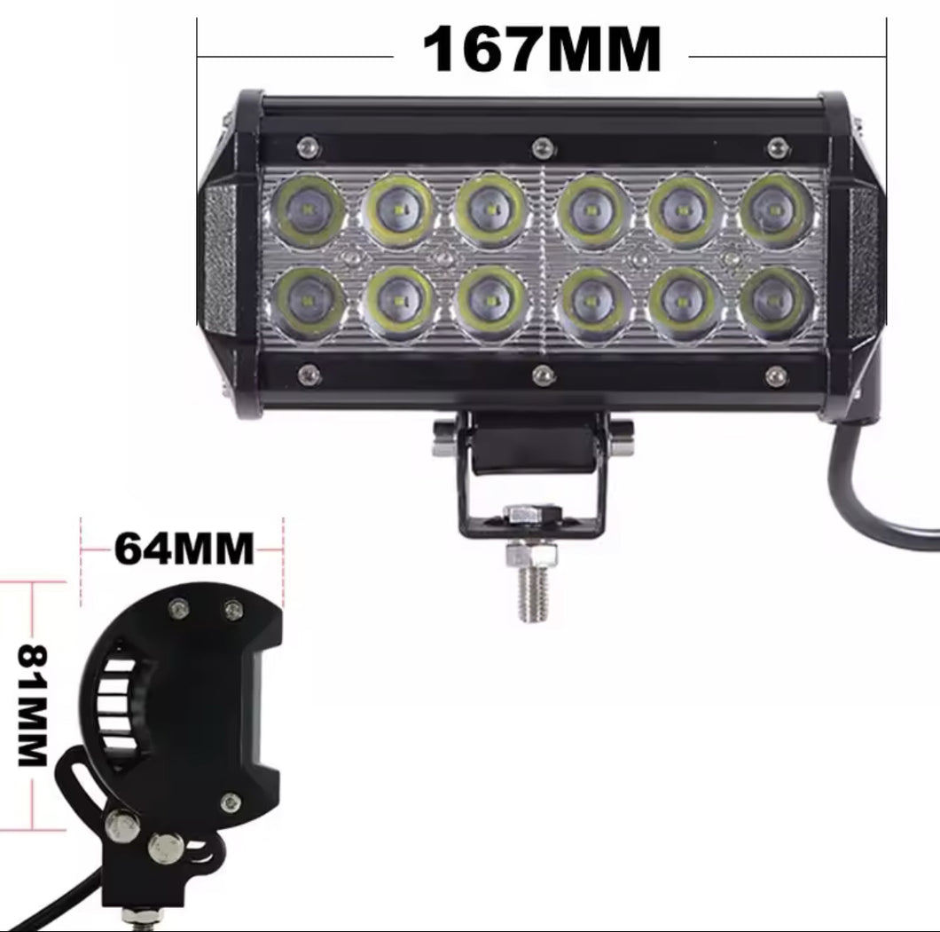 Barra rectangular 12 led contra agua para moto o vehículo todo terreno MOD RS-LED-13001W
