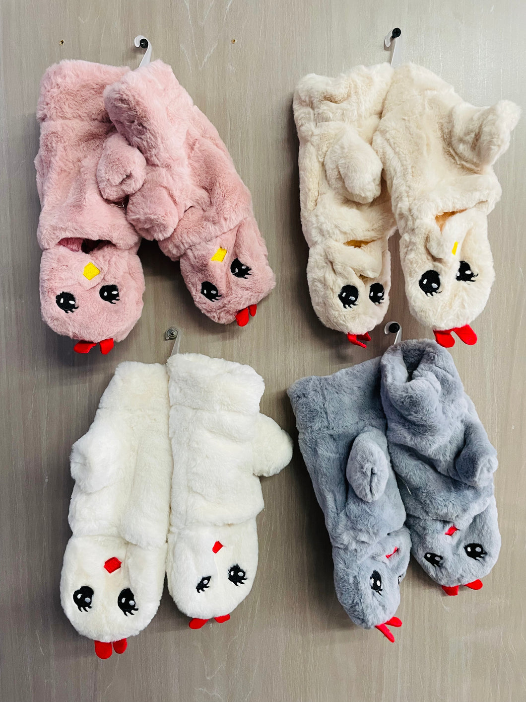 Guantes de algodón de felpa para señoras impreso guantes calientes La gallina