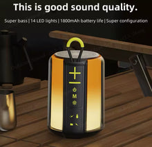 Cargar imagen en el visor de la galería, Altavoz portátil inalámbrico con Bluetooth V5.3, dispositivo con luces RGB, sonido Hi-Fi, MOD TN-385
