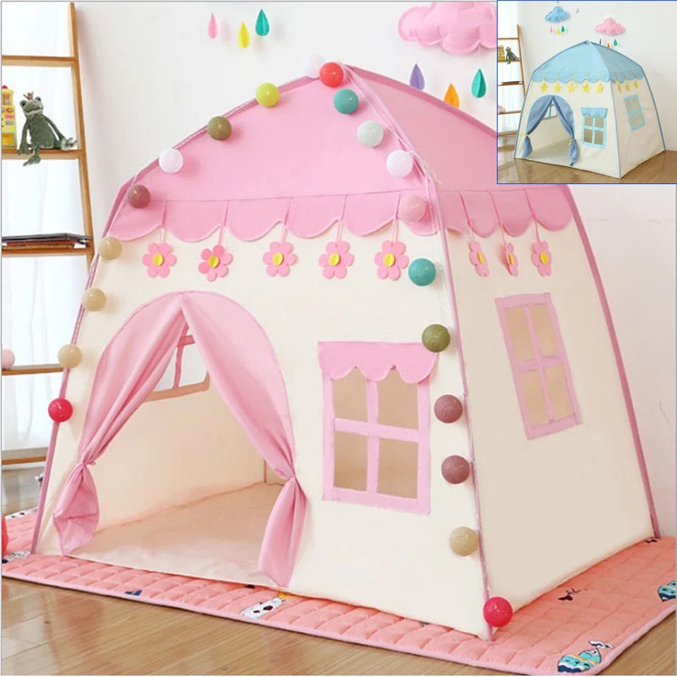 Tienda de campaña portátil para niños,  plegable de 1,3 M, Castillo de princesa rosa para Niñas Grandes, decoración para habitación de niños CON LUZ MOD 10582-5