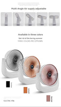 Cargar imagen en el visor de la galería, Mini ventilador carga USB, Enfriador portátil ajustable 3 velocidades, ventilador rotación 360 °
