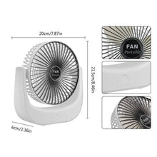 Cargar imagen en el visor de la galería, Mini ventilador carga USB, Enfriador portátil ajustable 3 velocidades, ventilador rotación 360 °
