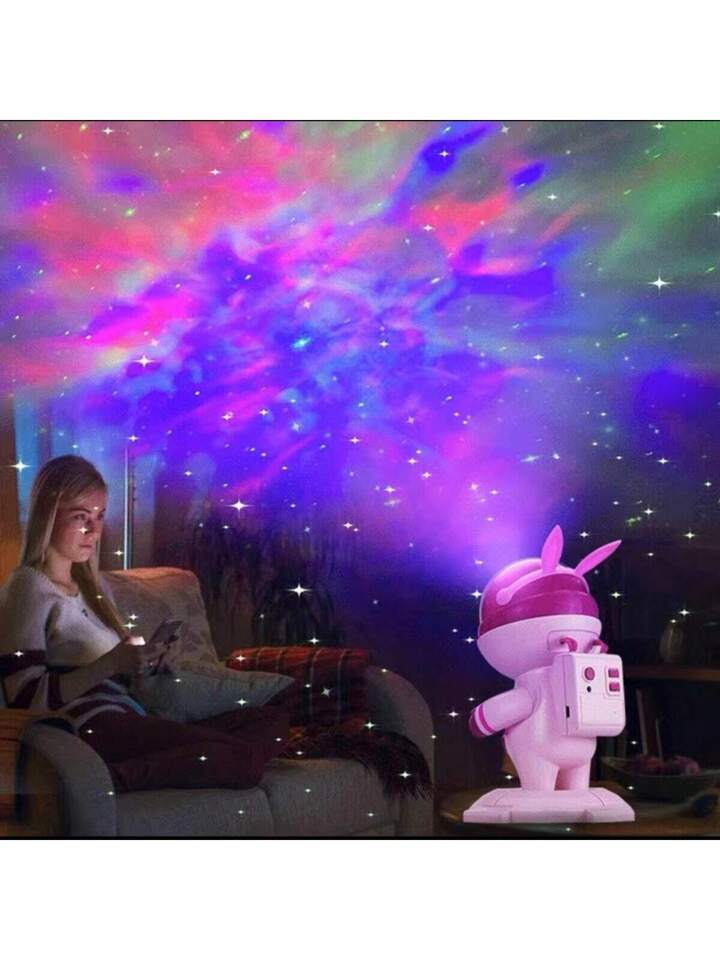 Lámpara De Noche Led Para Astronautas De Próxima Generación Mejorada Proyecta Estrellas Parpadeantes Y Nubes Rgb Giratorias MOD ZE-1922