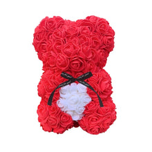 Cargar imagen en el visor de la galería, Oso de peluche con forma de rosa para mujer, Osito de 25 cm con forma de corazón, flor Artificial san Valentín
